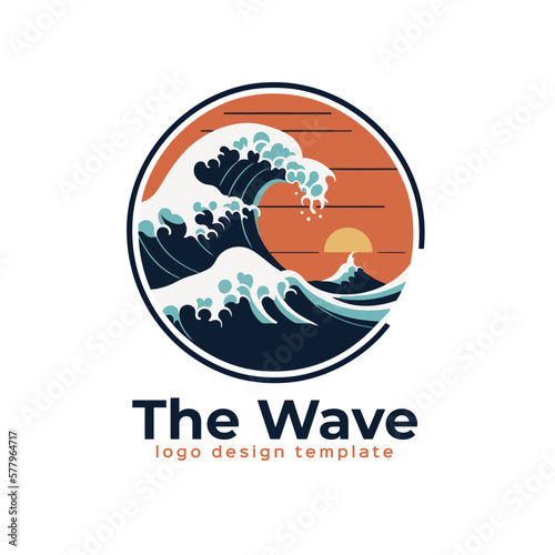 Sea wave logo template vector icon illustration design. Ocean wave logo template