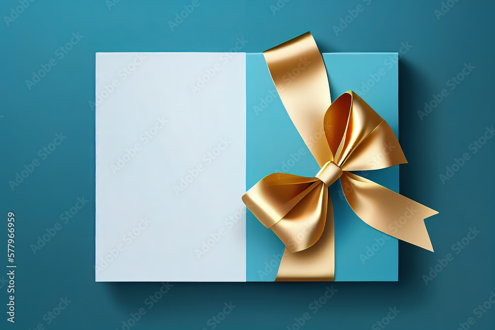 Blank gift greeting card with gift box. Generative Ai Blank gift greeting card with gift box. Generative Ai