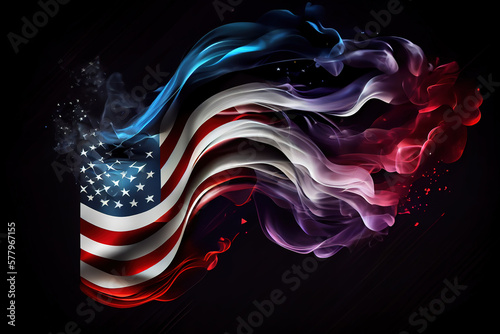flag USA background design for independence. Generative Ai