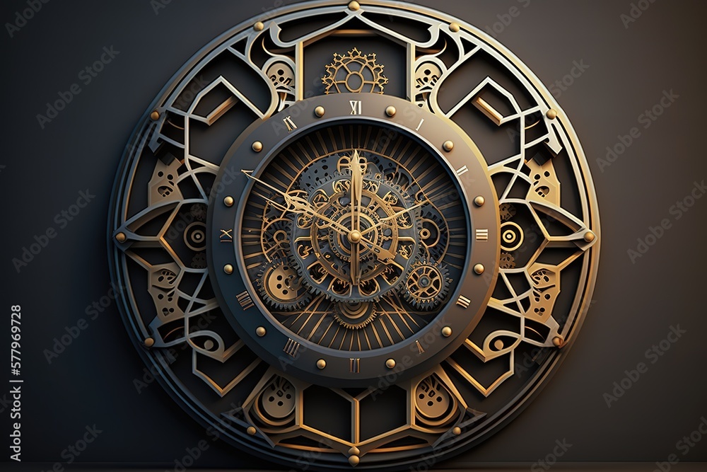 clock graphic symbol 3d illustration ,Generative AI