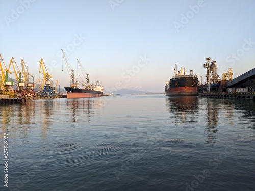 cargo ship in port