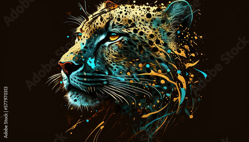 Leopard  Animals  Wallpaper  Background  Generative AI  Illustration 