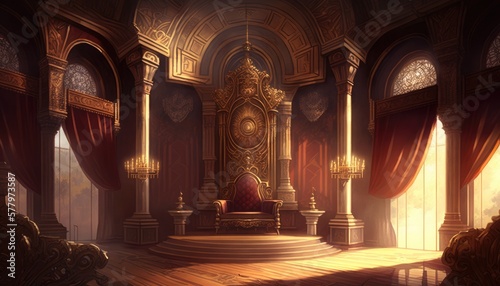 A King's Legacy: The Throne Room. Generative AI
