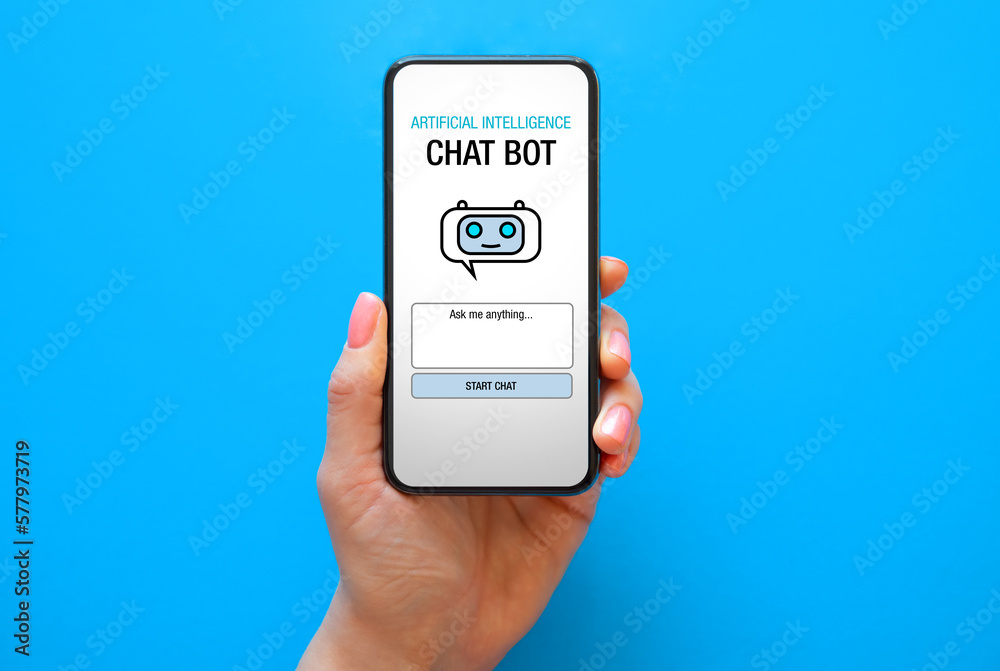 AI (artificial intelligence) chat bot app on mobile phone AI (artificial intelligence) chat bot app on mobile phone