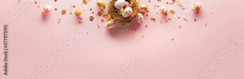 Easter eggs and nest