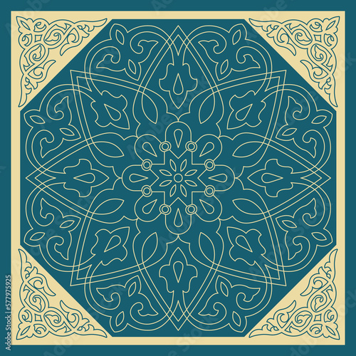 Islamic Pattern Art Illustration of Ramadan Festival Designs Fabric, Colorful Background
