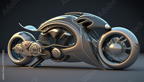 Motorbike. 3D Model motorcycle concept. Generative Ai