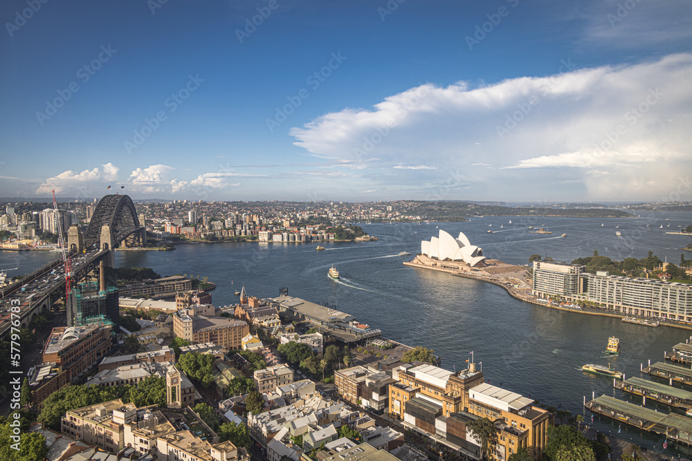 Obraz premium Aerial view over Sydney Harbour, Australia