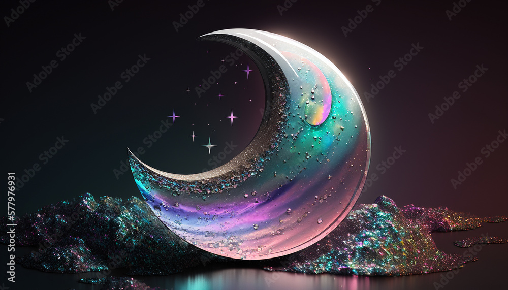 Ramadan kareem islamic greetings background with moon