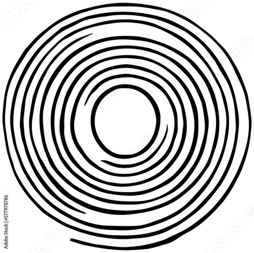Abstract tree rings. Png concept for background. Thin black lines on white