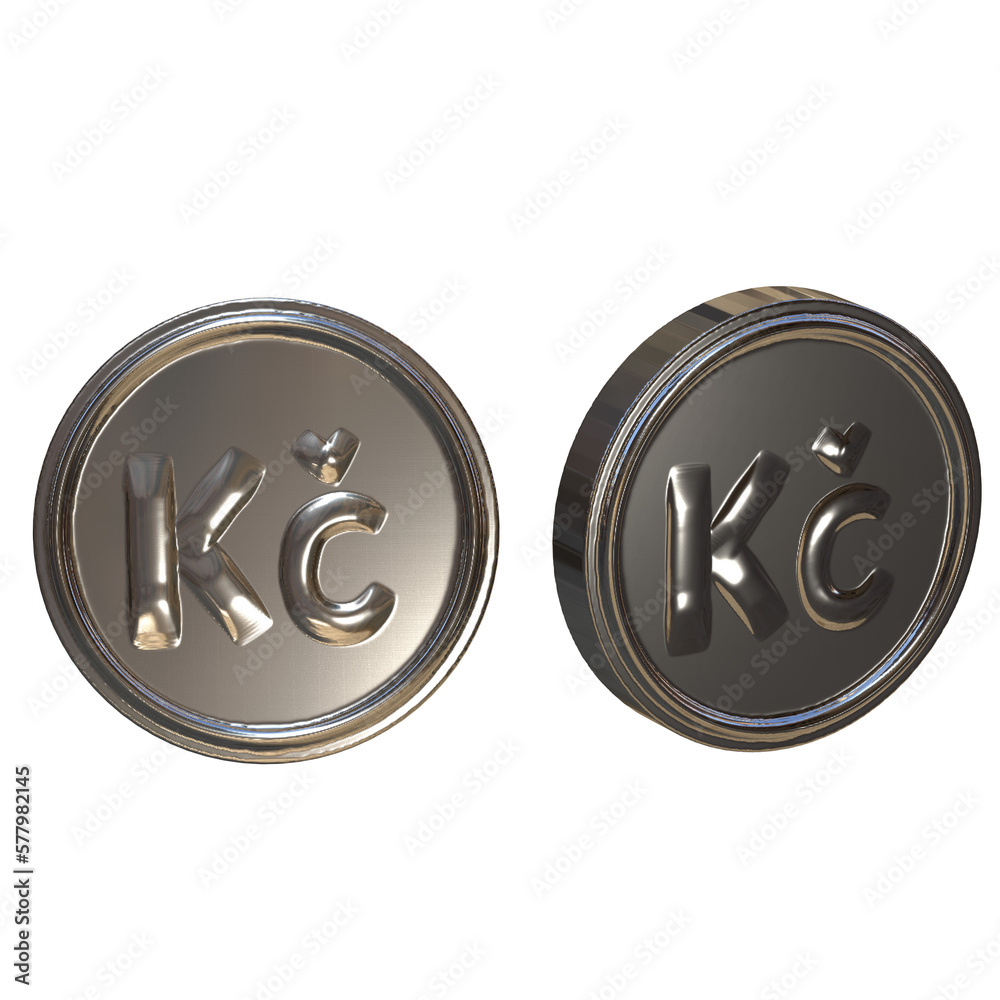 Koruna coin On a transparent background 3D Koruna coin On a transparent background 3D