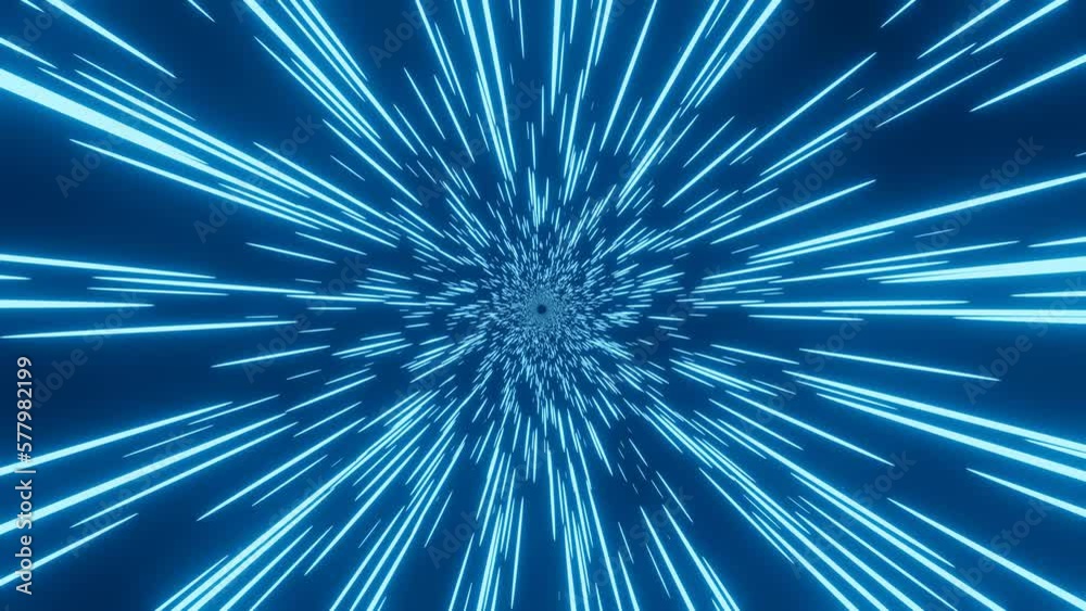 3d illustration of a hyper jump through the universe.