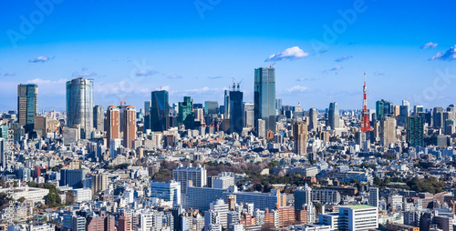 東京 青空と都市風景