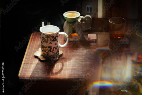 cup of coffee on a table