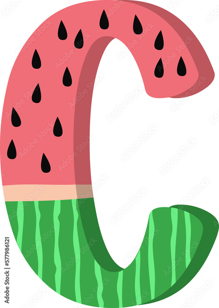 Watermelon letter C Watermelon letter C