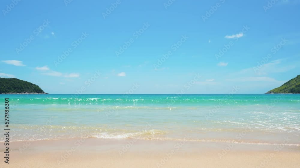 Landscape view beach sea and sand on summer.Waves smooth splashing soft waters. Landscape view beach sea and sand on summer.Waves smooth splashing soft waters.
