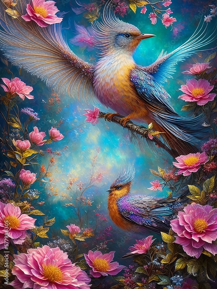 Birds And Flowers