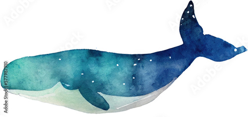 Whale Watercolor Illustration. Generative AI photo