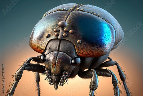 macro photography beetle, Generative AI