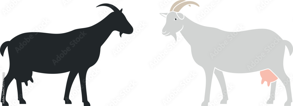Fototapeta premium Goat logo. Isolated goat on white background