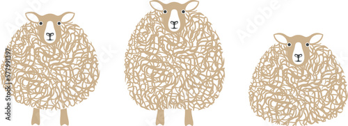 Sheep logo. Isolated sheep on white background