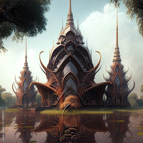 Futuristic Buddhist Temple