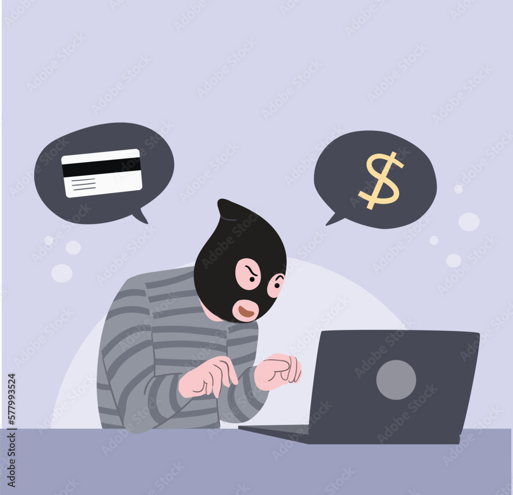 vector illustration financial crime by laptop vector illustration financial crime by laptop