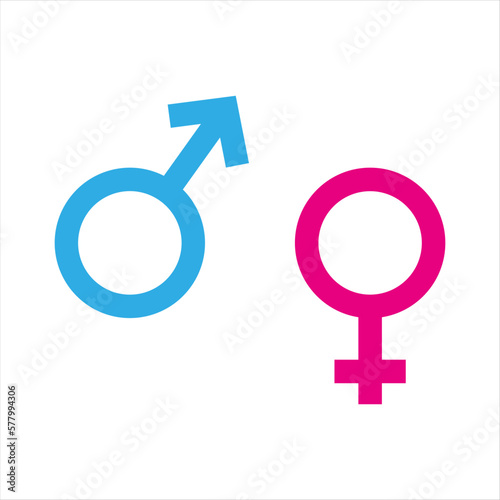 Male and female gender symbol, Woman and man sex, blue and pink design template vector icon illustration