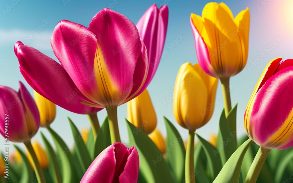 tulips on a background with place fort text created using AI generative tools tulips on a background with place fort text created using AI generative tools