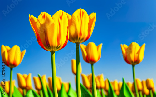 tulips on a background with place fort text created using AI generative tools