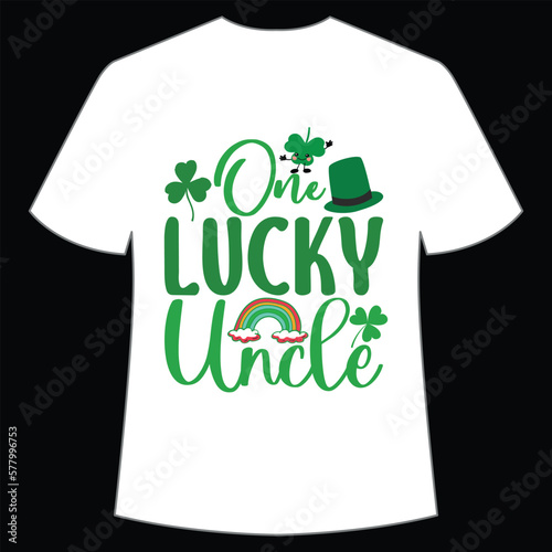 One lucky uncle St. Patrick's Day Shirt Print Template, Lucky Charms, Irish, everyone has a little luck Typography Design