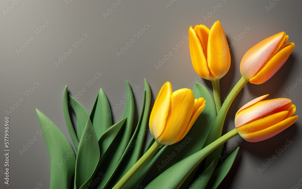tulips on a background with place fort text created using AI generative tools tulips on a background with place fort text created using AI generative tools