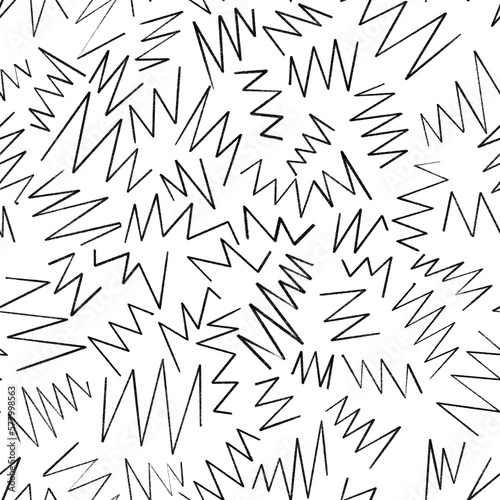 Fototapeta Naklejka Na Ścianę i Meble -  seamless pattern with leaves. Seamless pattern with black lines, zigzags. Pattern for wrapping paper, wallpaper, fabrics, clothes, postcards.