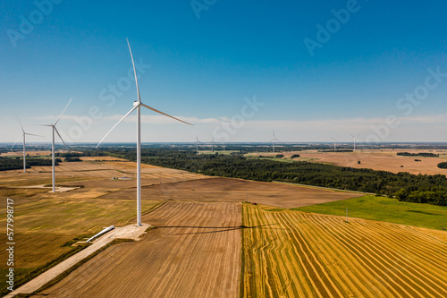 Wind turbines in the fields