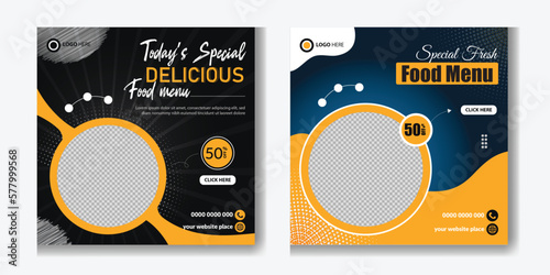 Food menu banner social media post template 