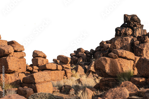 rocks in the desert on transparent background photo
