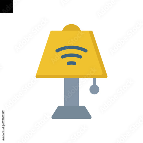 smart lamp icon flat style vector