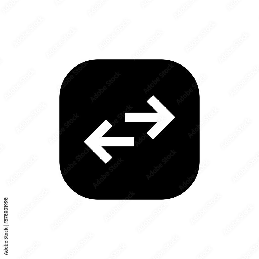 Exchange arrow icon vector isolated on square background Exchange arrow icon vector isolated on square background
