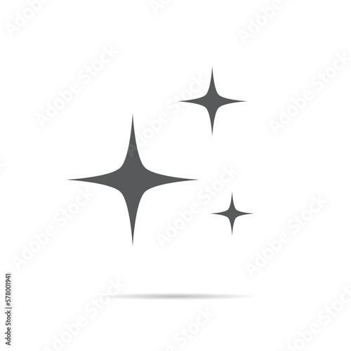 Clean star  shiny icon vector in flat style