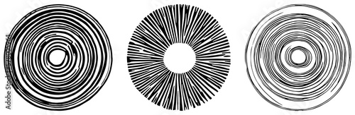 Abstract tree rings. Ai generated concept for background. Thin black lines on white.