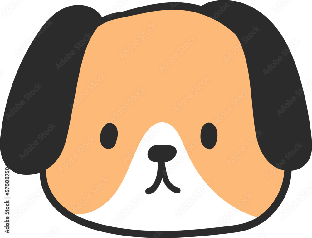 Cute dog face character illustration Cute dog face character illustration