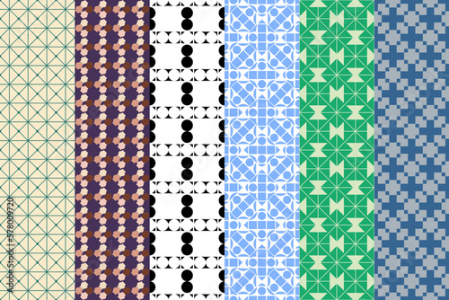 Seamless set of pattern. Ornamental wallpaper. Modern design, digital paper. 
