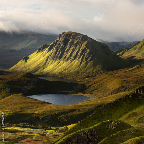 Moody morning light at The Quiraing on The Isle of Skye  Scotland  UK.