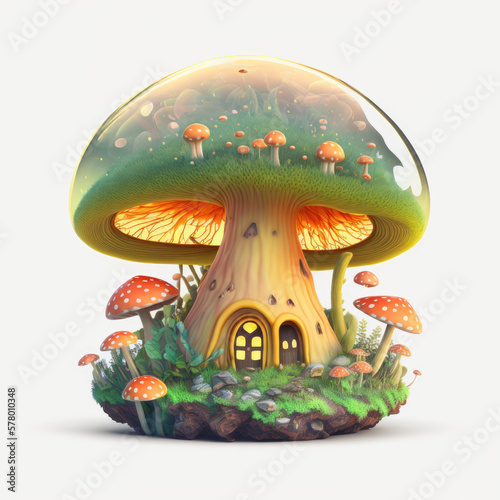 mushroom in the grass fantasy
