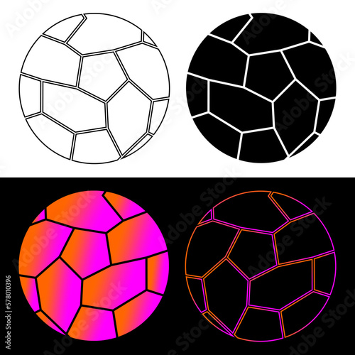 football silhouette  ball logo  gradient color and black. suitable for websites