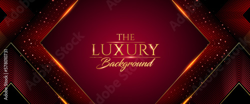 Red Maroon Golden Diamond Frame Shine Dotted Award Background. Trophy on Luxury Background. Modern Abstract Design Template. LED Visual Motion Graphics. Wedding Invitation Poster. Certificate Design.