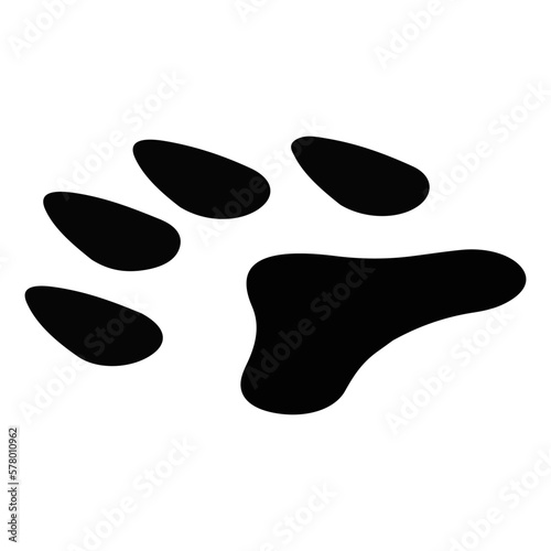Animal Footprint Icon Isolated on White Background
