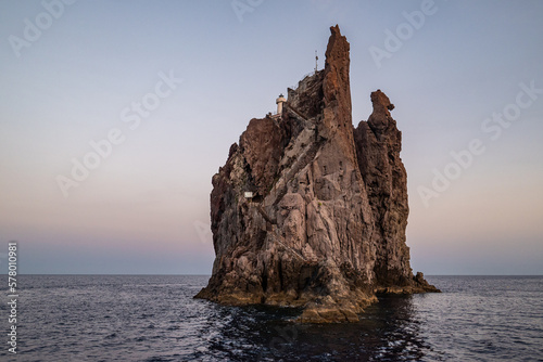 Strombolicchio - kleine Insel vor Stromboli im Abendlicht photo