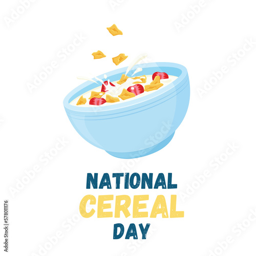 Stampa su tela vector graphic of national cereal day good for cereal day celebration