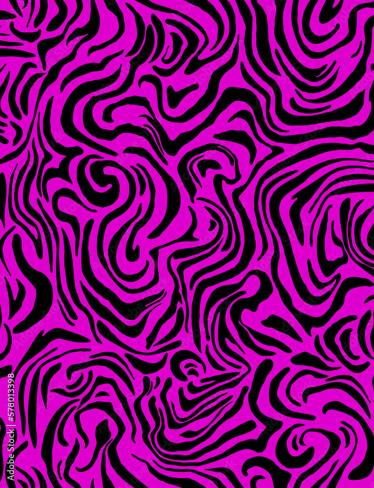 Seamless zebra pattern, liquid print.